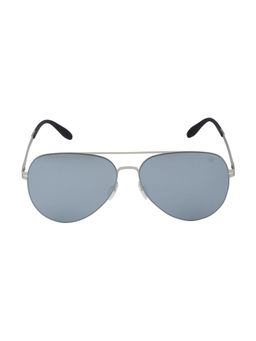 Carlton London - Premium Men Silver & Black Polarised & UV Protected Lens Aviator Sunglasses - CLSM155