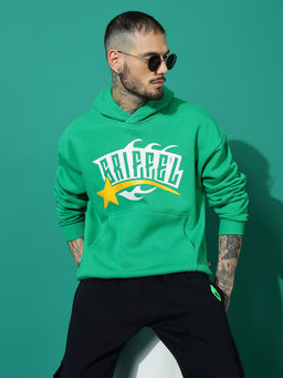 Griffel - Star Oversized Green Hoodie