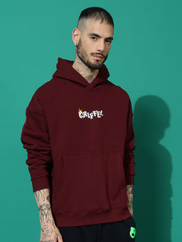 Griffel - Maroon Never Look Oversized Hoodie