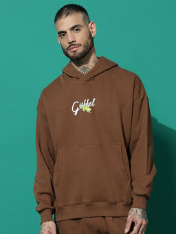 Griffel - Damn Truth Oversized Brown Hoodie