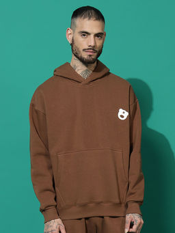 Griffel - Solid Oversized Brown Hoodie