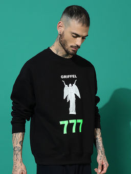 Griffel - 777 Oversized Black Sweatshirt