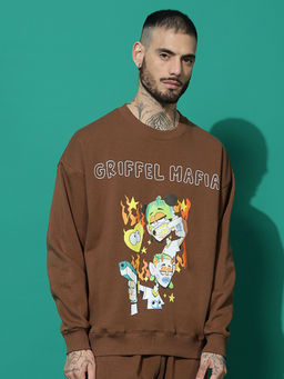 Griffel - Mafia Oversized Brown Sweatshirt