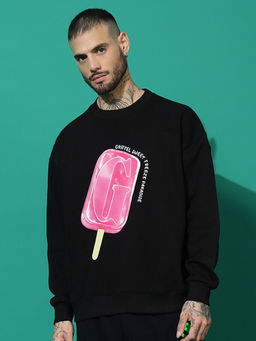 Griffel - Sweet Paradise Oversized Black Sweatshirt