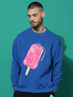 Griffel - Sweet Paradise Oversized Blue Sweatshirt