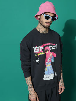 Griffel - Cool Kid Oversized Black Sweatshirt