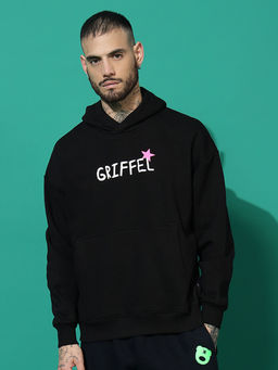Griffel - Moon Oversized Black Hoodie