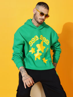Griffel - 999 Star Oversized Green Hoodie