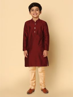 KISAH - Boys Maroon Kurta with Pyjama (Set of 2)