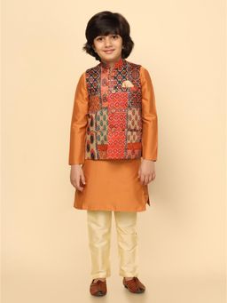 KISAH - Boys Multi Kurta with Jacket and Pyjama (Set of 3)