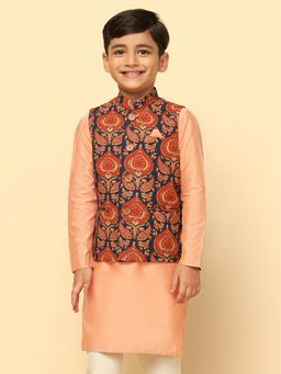 KISAH - Boys Navy Blue Nehru Jacket