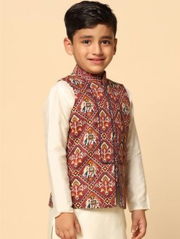 KISAH - Boys Red Nehru Jacket