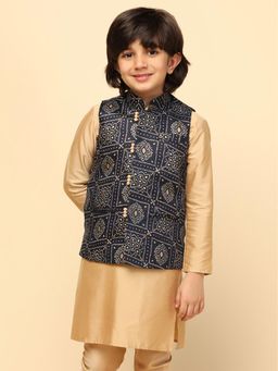 KISAH - Boys Navy Blue Nehru Jacket