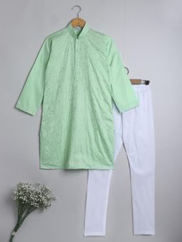 Little Clothings - Boys- Cotton Silk Embroidered Kurta for Boys (Set of 2)