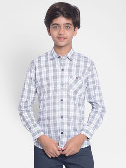 CRIMSOUNE CLUB - Boys White Checked Shirt
