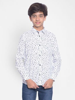 CRIMSOUNE CLUB - Boys White Printed Shirt
