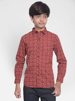 CRIMSOUNE CLUB - Boys Red Printed Shirt