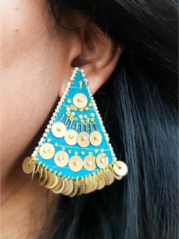KIHOY - Nefertiti Sequined Earrings - Turquoise