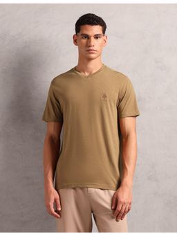 U.S. POLO ASSN. - Men Beige Breathable Comfort Fit Lounge T-shirt- I638