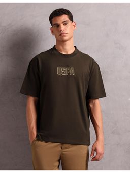 U.S. POLO ASSN. - Men Brown Oversized Fit Breathable Lounge T-shirt- Oee11