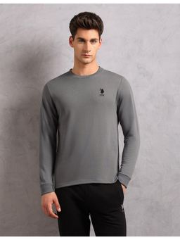U.S. POLO ASSN. - Men Grey Comfort Fit Solid Lounge T-shirt- Oee14