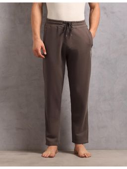 U.S. POLO ASSN. - Men Brown Solid Mid Rise Fleece Lounge Pant- Or007