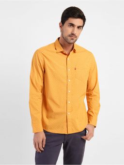Levi's - Men Printed Yellow Slim Shirt
