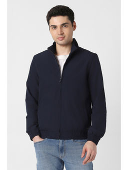 Peter England - Men Navy Blue Solid Casual Jacket