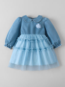 Hopscotch - Tiered Denim Mini Dress