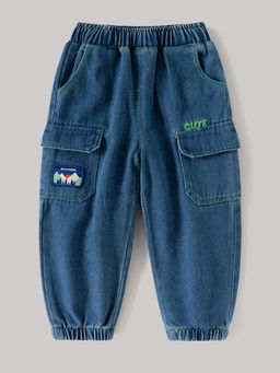 Hopscotch - Cargo-style Denim Barrel Joggers Jeans