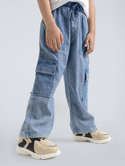 Hopscotch - Cargo Denim Loose Fit Jeans