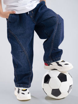 Hopscotch - Cut and Sew Barrel Fit Denim Jeans