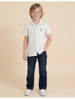 U.S. POLO ASSN. - Kids Boys Textured Graphic Brand Appliqued Shirt