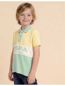 U.S. POLO ASSN. - Kids Boys Colour blocked Brand Embossed Polo T-Shirt