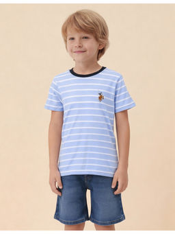 U.S. POLO ASSN. - Kids Boys Horizontal Striped Blue T-Shirt