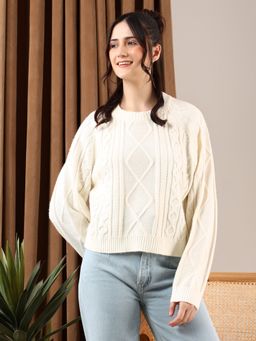 KOTTY - White Textured Sweater