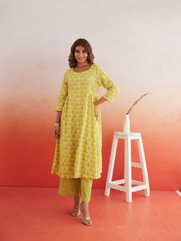 MAAND - Women Yellow Printed Co-Ord Set