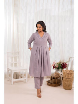 MAAND - Women Purple Solid Co-Ord Set