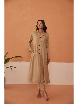 MAAND - Women Beige Solid Co-Ord Set