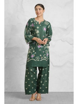 HOUSE OF KARI - Women Green Floral Co-Ord Set