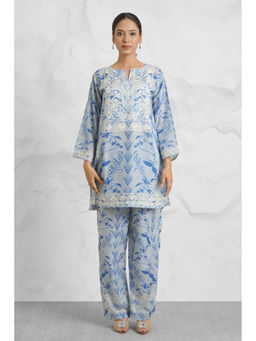 HOUSE OF KARI - Women Blue Floral Co-Ord Set