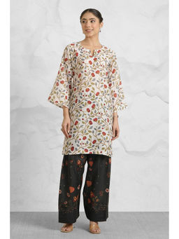 HOUSE OF KARI - Women Cream Floral Kurta with Palazzo