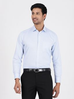 JadeBlue - Mens Light Blue 100% Cotton Regular Fit Formal Shirt