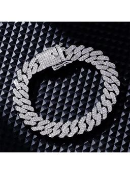 Gahan - Hip-Hop Rock Metal Button Inlay Simple Style Charm Bracelets
