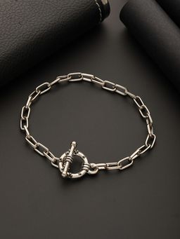 Gahan - Men Silver-Toned Rhodium-Plated Link Bracelet