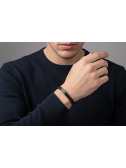 Gahan - Mens Black Stainless Steel Kada Bracelet