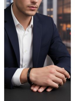 Gahan - Mens Black Stainless Steel Kada Bracelet