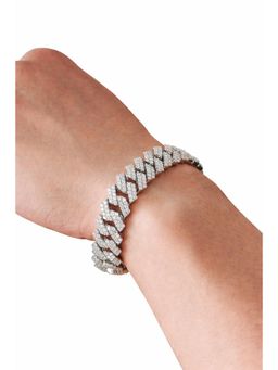 Gahan - Diamond-encrusted Cuban link bracelet close-up