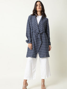 RAREISM - Navy Blue Stripes Coat