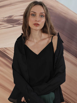 RAREISM - Slipo Black Spaghetti Dress